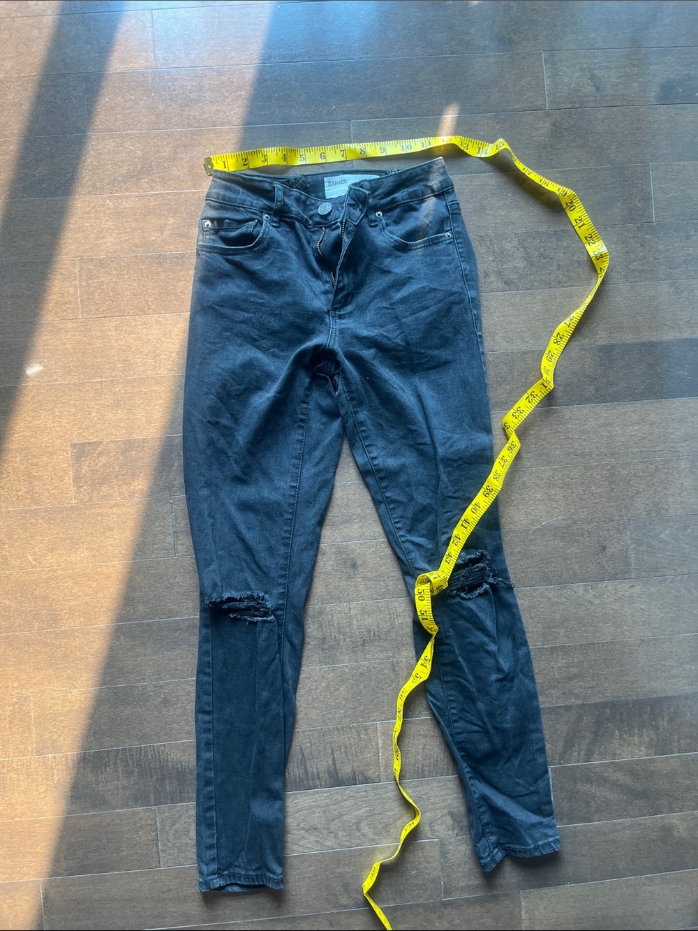 Garage Mid Rise Black Ripped Skinny Jeans - Picture 3 of 11